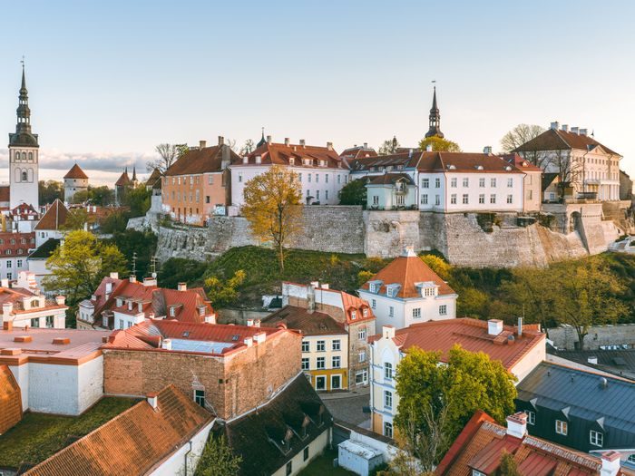Tallinn's medieval Old Town rooftops and spires