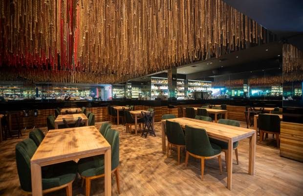 A photograph of the dining room at Maido