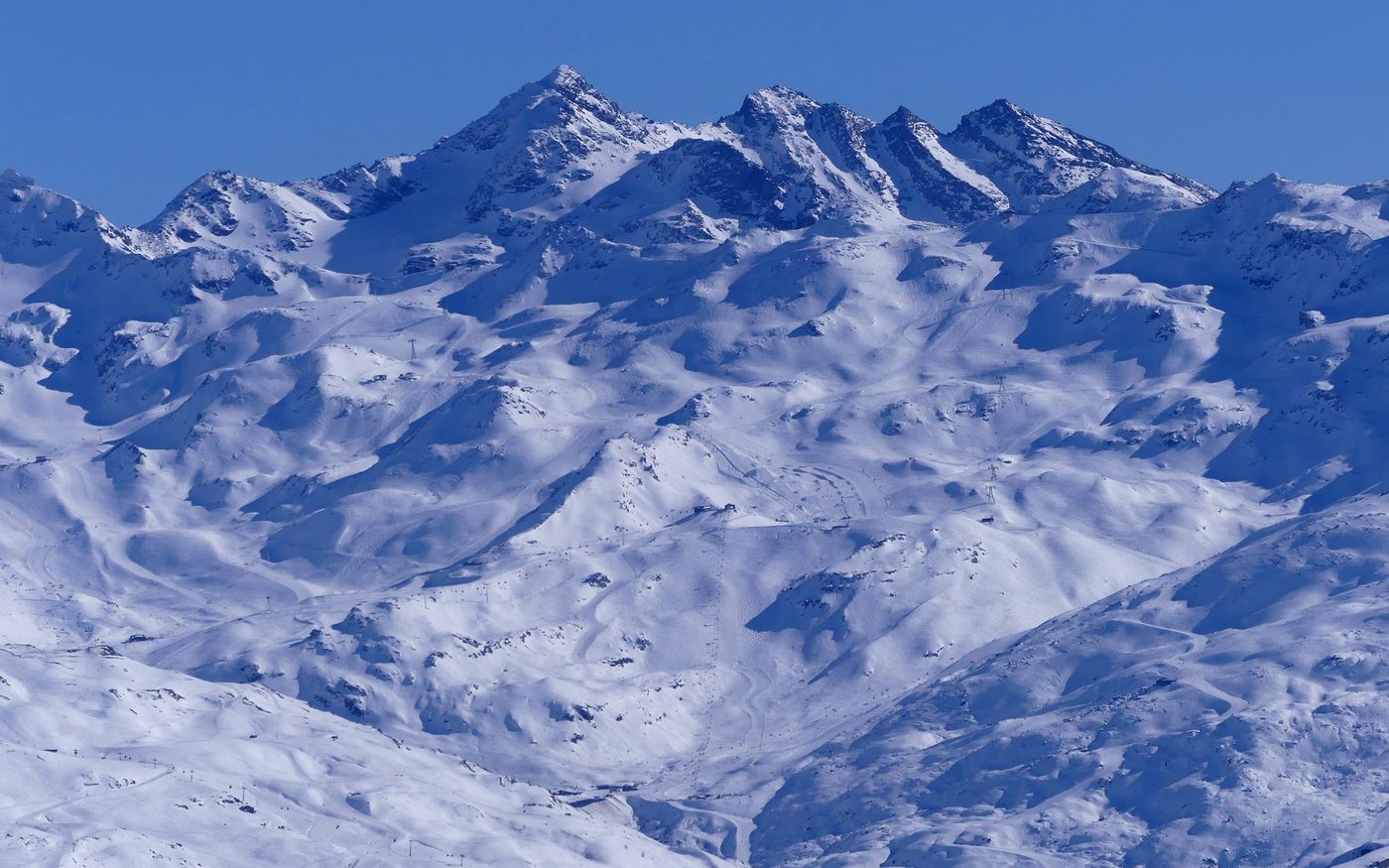 The Val Thorens ski area above 2,300m in the French Alps