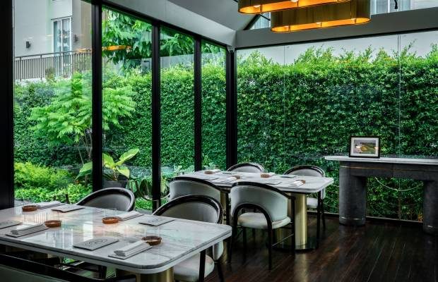A photograph of the dining room at Sorn
